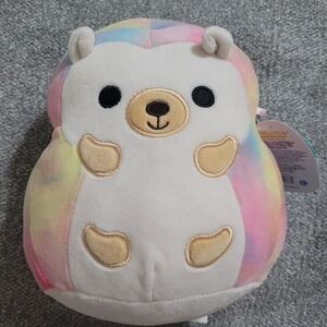 Squishmallow 8" Bowie Hedgehog Rainbow‎ Soft Tie Dye Plush Tag Torn * See Pics*